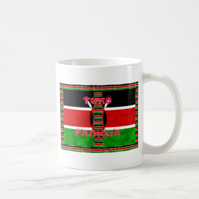 Kenya Flag: Tuko Pamoja - Unity Art Design Coffee Mug (Right)