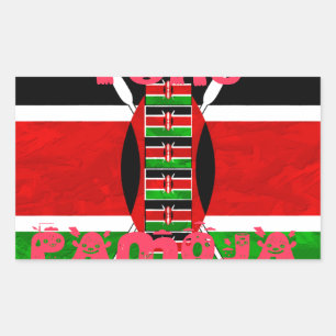 Kenya Flag: Tuko Pamoja - Unity Art Design Rectangular Sticker