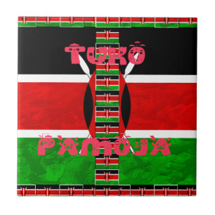 Kenya Flag: Tuko Pamoja - Unity Art Design Tile