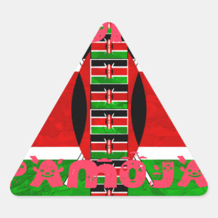 Kenya Flag: Tuko Pamoja - Unity Art Design Triangle Sticker