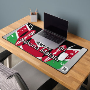 Kenya Flag Umoja ni Nguvu Customizable Anti-Slip Desk Mat