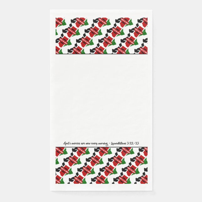 Kenya Flag with Christian Bible Verse Napkin (Front)