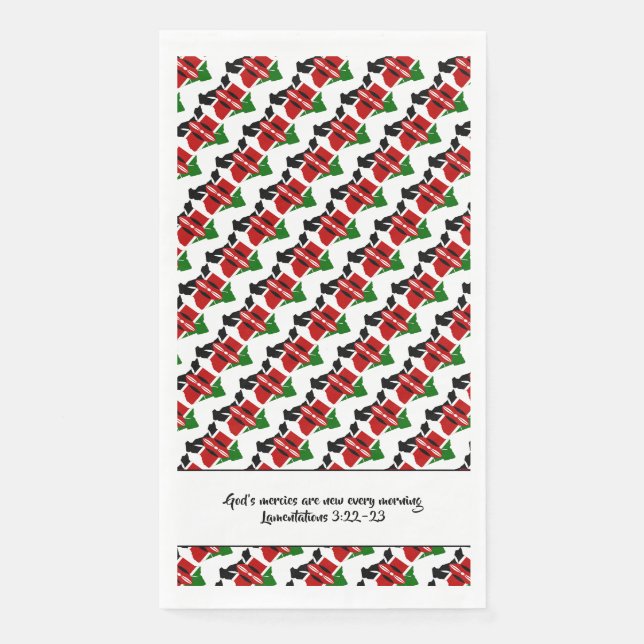 KENYA FLAG with Christian Scripture Napkin (Front)
