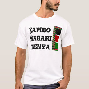 Kenya Flag: With Miniature Flag Frame Border Art  T-Shirt