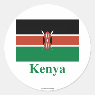 Kenya Flag with Name Classic Round Sticker