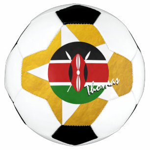 Kenya Football & Gold Kenyan Flag Soccer Ball