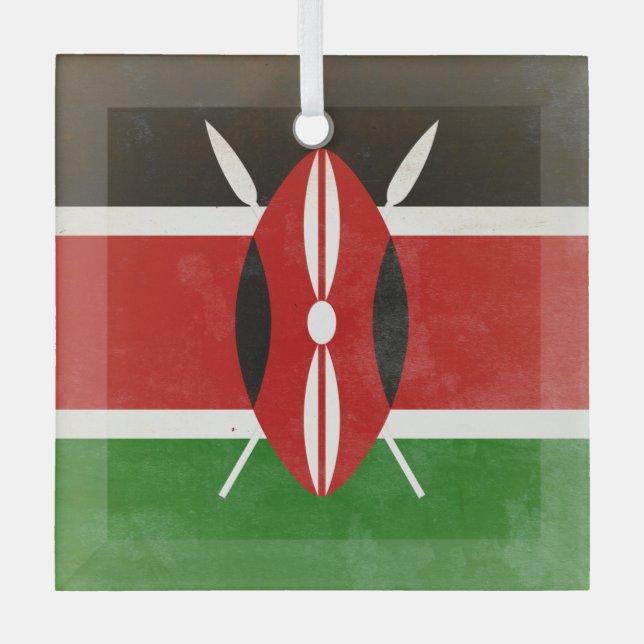 Kenya Glass Tree Decoration (Front)