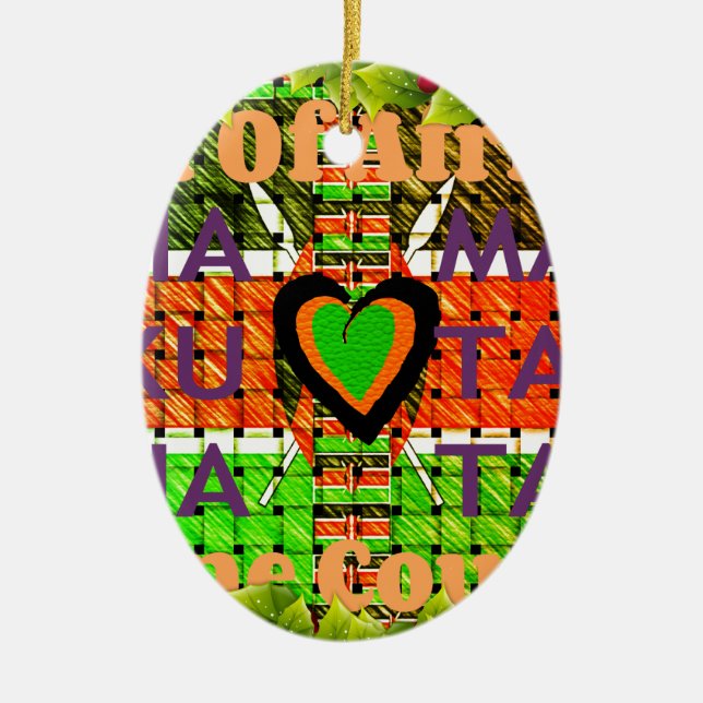 Kenya Hakuna Matata Ceramic Ornament (Front)