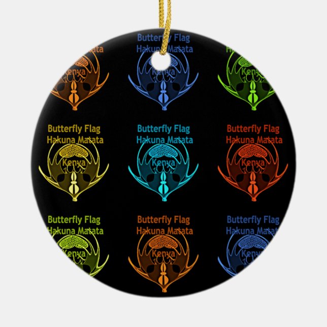 Kenya Hakuna Matata Ceramic Tree Decoration (Front)