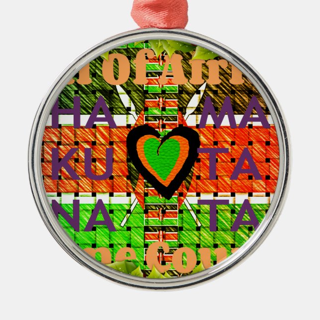 Kenya Hakuna Matata Metal Ornament (Front)
