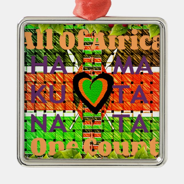 Kenya Hakuna Matata Metal Tree Decoration (Front)