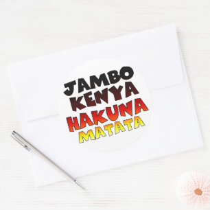 Kenya Hakunamatata Classic Round Sticker