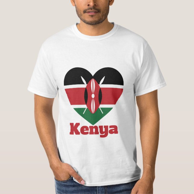 Kenya Heart Flag T-Shirt (Front)