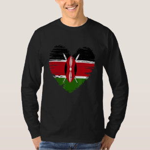 Kenya Heart Kenyan Flag Kenyan Pride T-Shirt