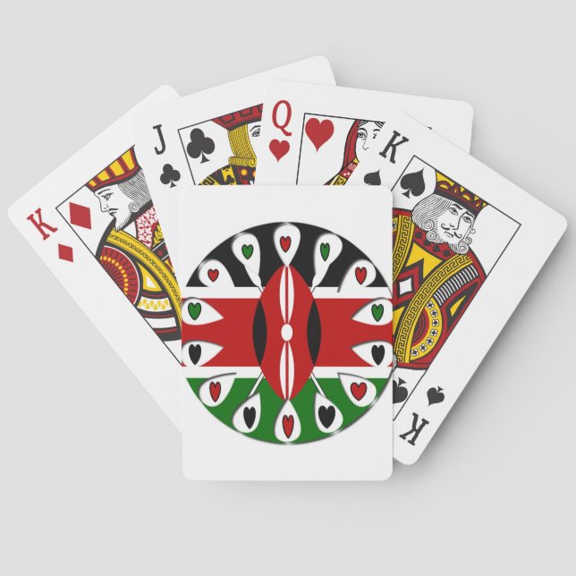 Kenya Hearts Playing Cards (Back)