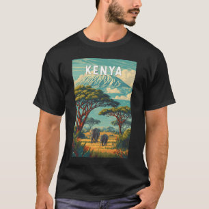 Kenya Illustration Travel Art Vintage T-Shirt