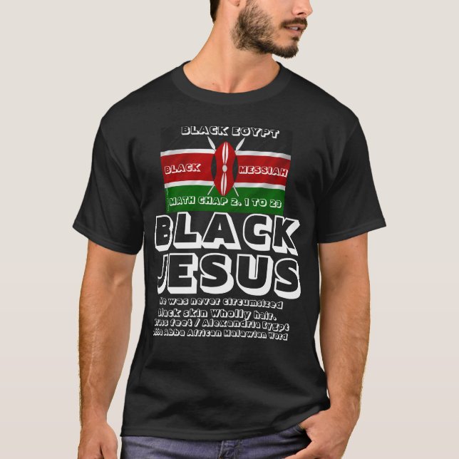 KENYA JESUS IS BLACK. Basic Dark T-Shirt (Front)