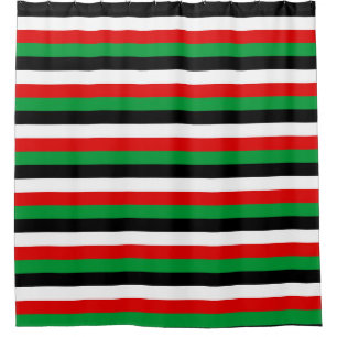 Kenya Jordan Iraq Kuwait flag stripes symbol lines Shower Curtain