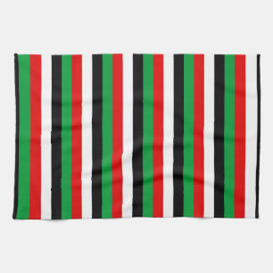 Kenya Jordan Iraq Kuwait flag stripes symbol lines Tea Towel