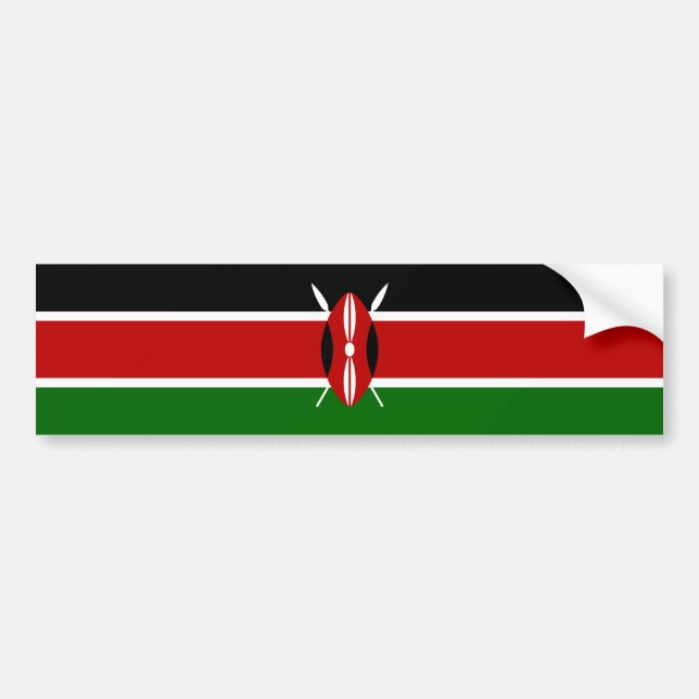 Kenya/Kenyan Flag Bumper Sticker (Front)