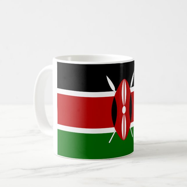Kenya (Kenyan) Flag Coffee Mug (Front Left)