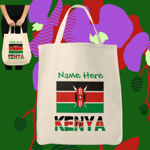 Kenya Kenyan Flag Green Personalised Tote Bag