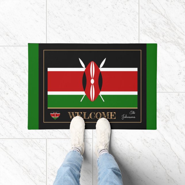 Kenya & Kenyan Flag house mats/sports Welcome Doormat (Indoor)