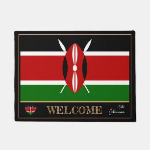Kenya & Kenyan Flag house mats/sports Welcome Doormat