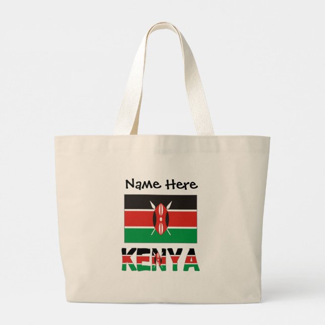 Kenya Kenyan Flag Personalised Large Tote Bag (Back)