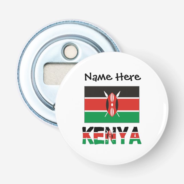 Kenya Kenyan Flag Personalised Name  Bottle Opener (Front)
