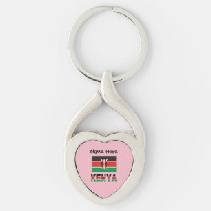 Kenya Kenyan Flag Personalised Name  Key Ring