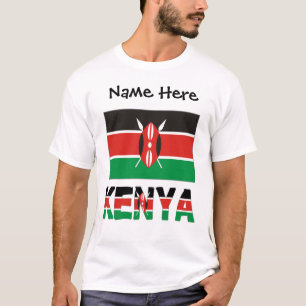 Kenya Kenyan Flag Personalised Name T-Shirt