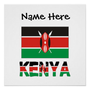 Kenya Kenyan Flag Personalised Poster