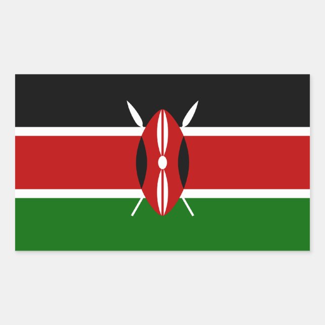 Kenya/Kenyan Flag Rectangular Sticker (Front)