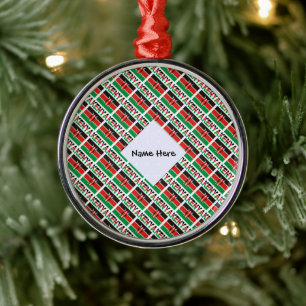 Kenya Kenyan Flag Tiled Personalised Metal Ornament