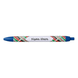 Kenya Kenyan Flag Tiled Personalised Name Black Ink Pen