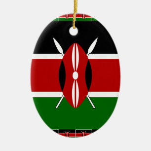 Kenya Kenyan Flags Ceramic Ornament