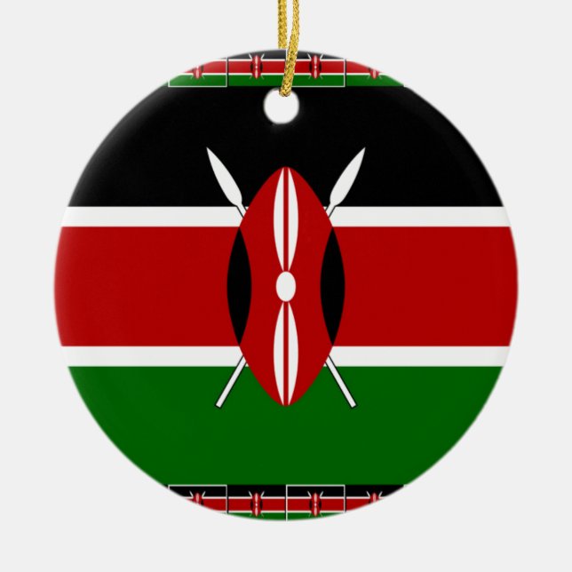 Kenya Kenyan Flags Ceramic Ornament (Front)