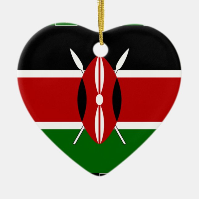 Kenya Kenyan Flags Ceramic Tree Decoration (Front)