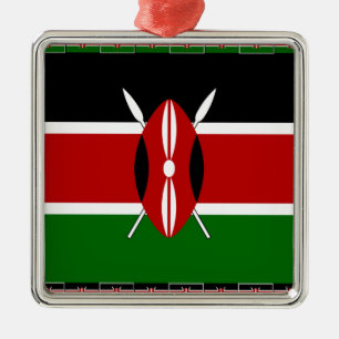 Kenya Kenyan Flags Metal Tree Decoration