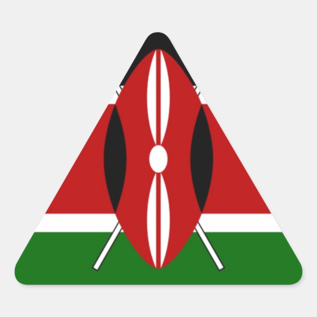 Kenya Kenyan Flags Triangle Sticker (Front)