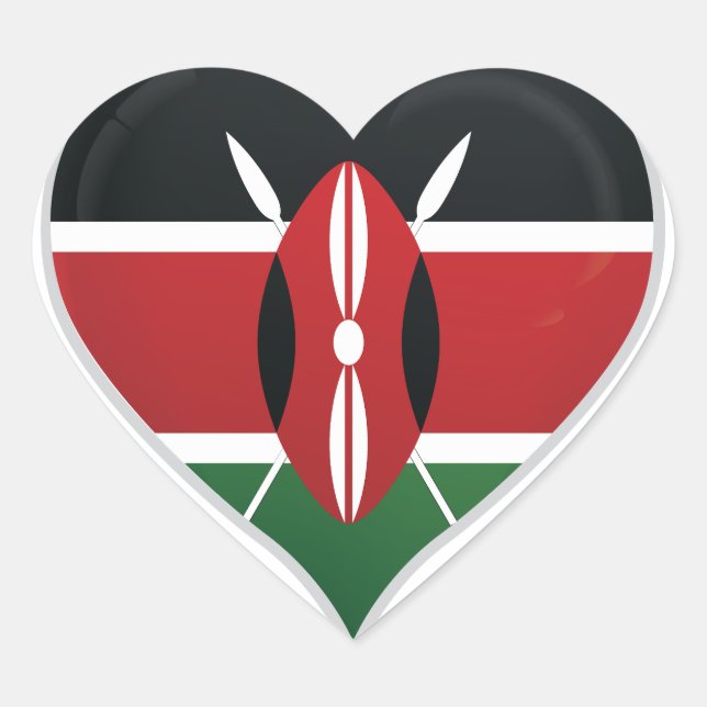 kenya love flag pride heart sticker (Front)