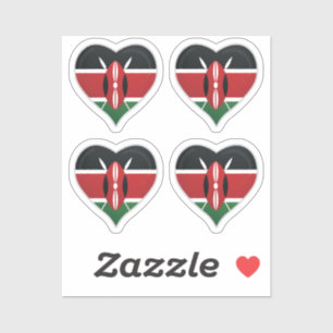 kenya love flag pride heart sticker