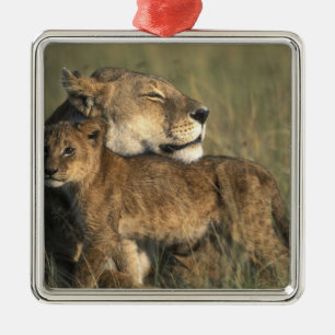 Kenya, Masai Mara Game Reserve, Lioness Metal Ornament