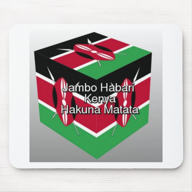 Kenya National Flag Colors Design Black Red Green Mouse Pad (Front)