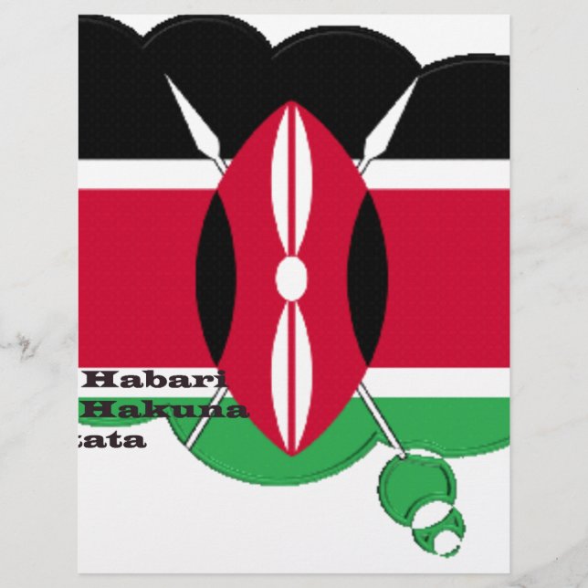Kenya National Flag Colours Design Black Red Green (Front)