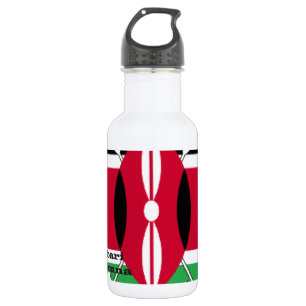 Kenya National Flag Colours Pattern Art Design 532 Ml Water Bottle
