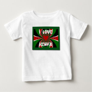 Kenya National Flag Colours Pattern Art Design Baby T-Shirt