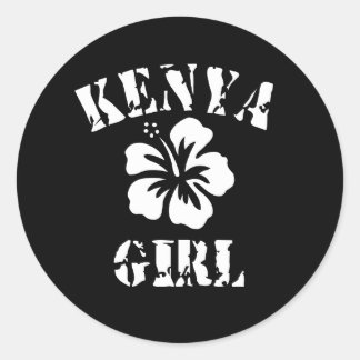 Kenya Pink Girl Classic Round Sticker