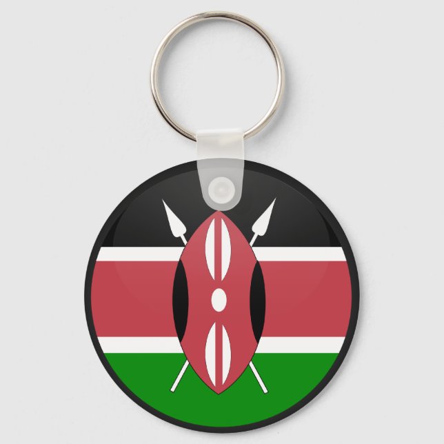 Kenya quality Flag Circle Key Ring (Front)